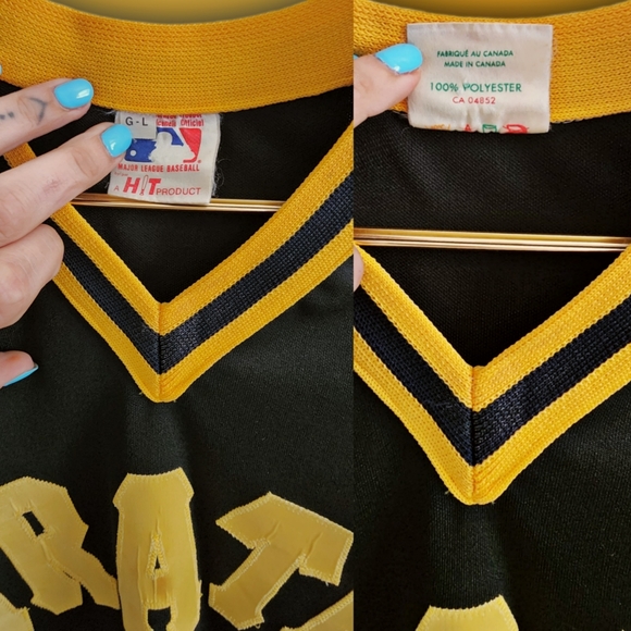 Late 70s Bill Madlock Pittsburg Pirates Jersey. Pullover. Size Lrg. Black/yellow - Picture 4 of 6